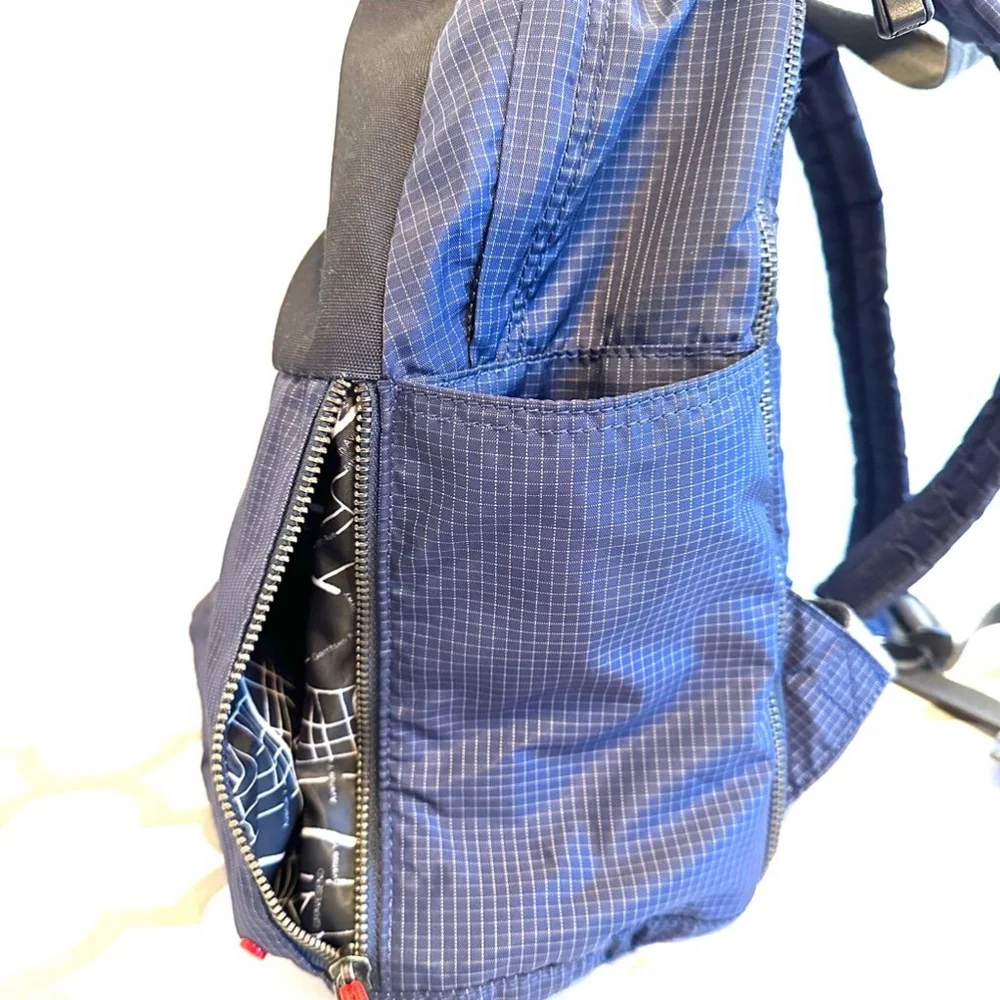 State Blue and Black Geometric Print Backpack